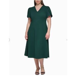 102. Calvin Klein Plus Knit Tulip Sleeves Midi Dress (MSRP $99.98)